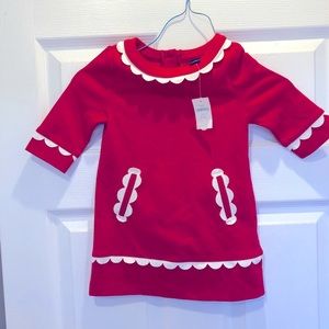 Red & White Scallop Dress